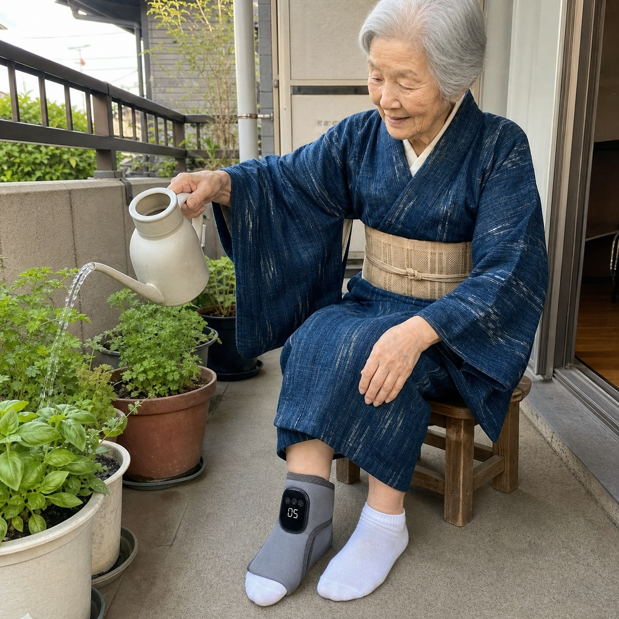 ベランダで休む日中のひとときに