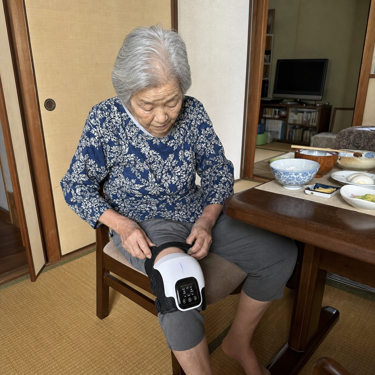椅子に座ってGenouZenを使用する様子