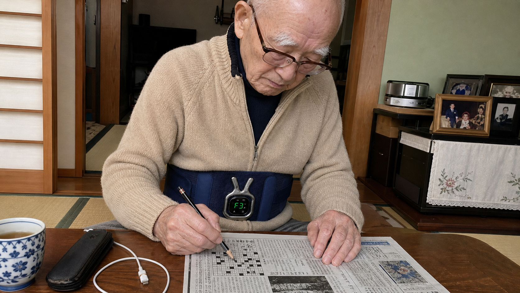 クロスワードを楽しむ静かな時間に