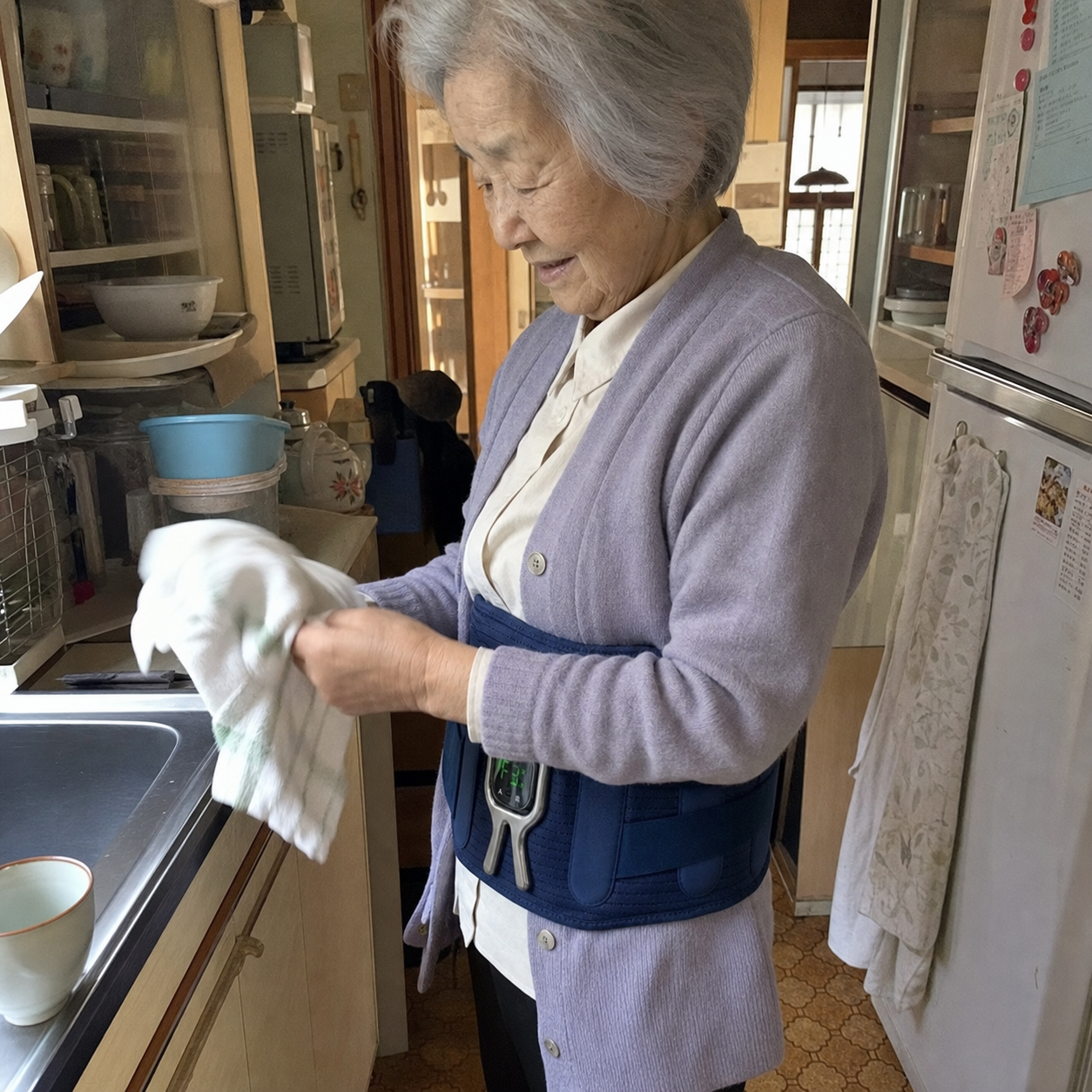 自然な台所仕事の使用シーン